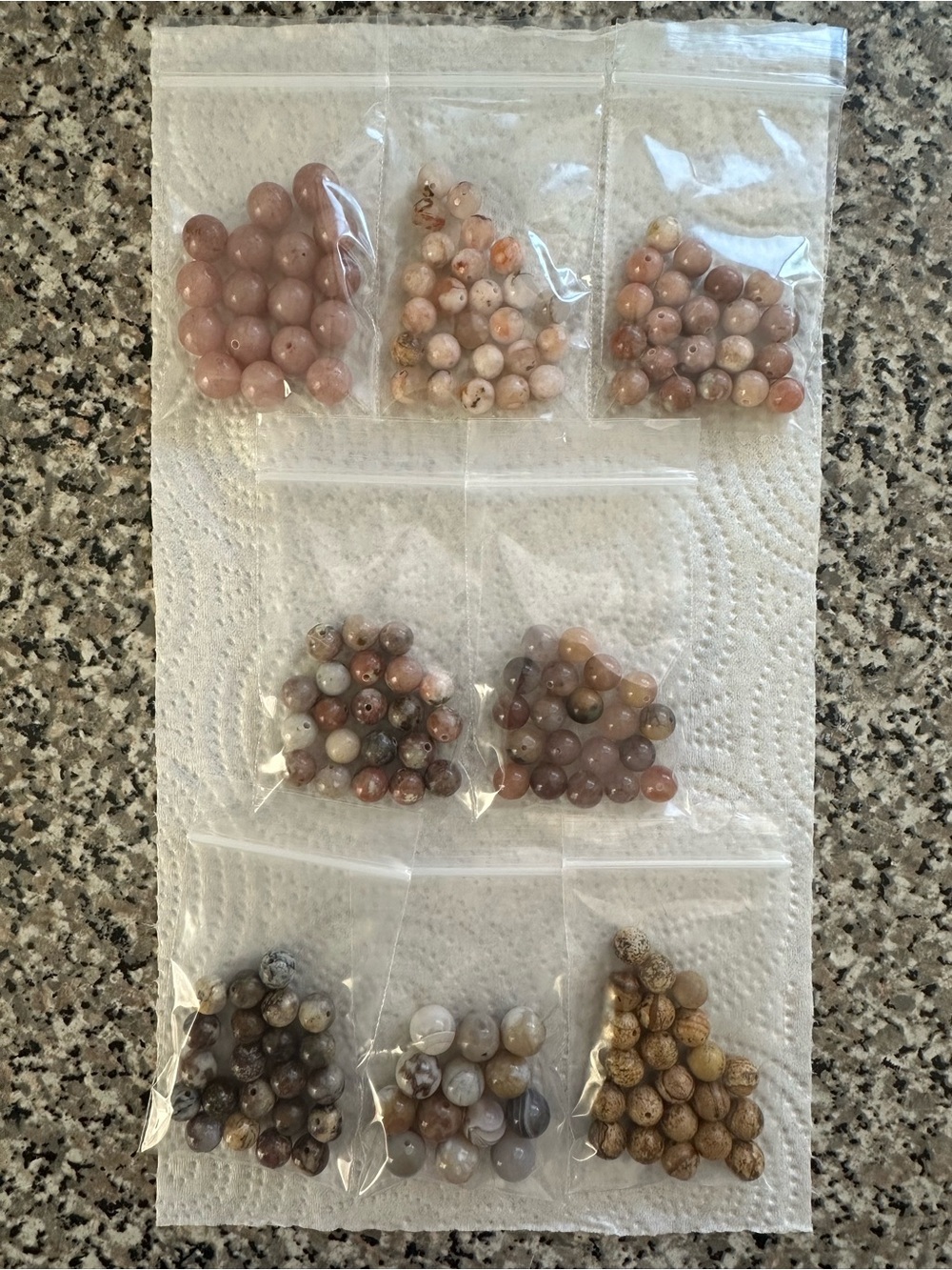 Assorted Beads Gemstone Pinks Browns DIY Jewelry Bracelets NWOT